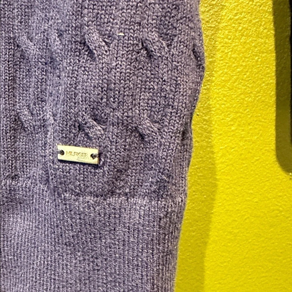 Tommy Hilfiger Women's Blue Cable Knit Sweater - Picture 5 of 6